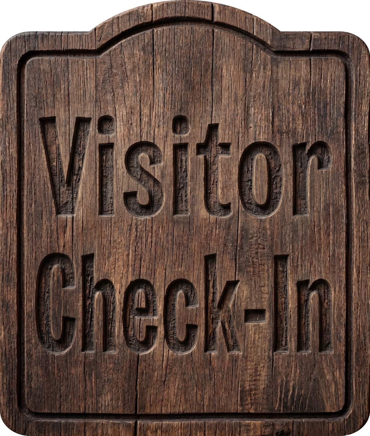Visitor Check in Rustic Sign