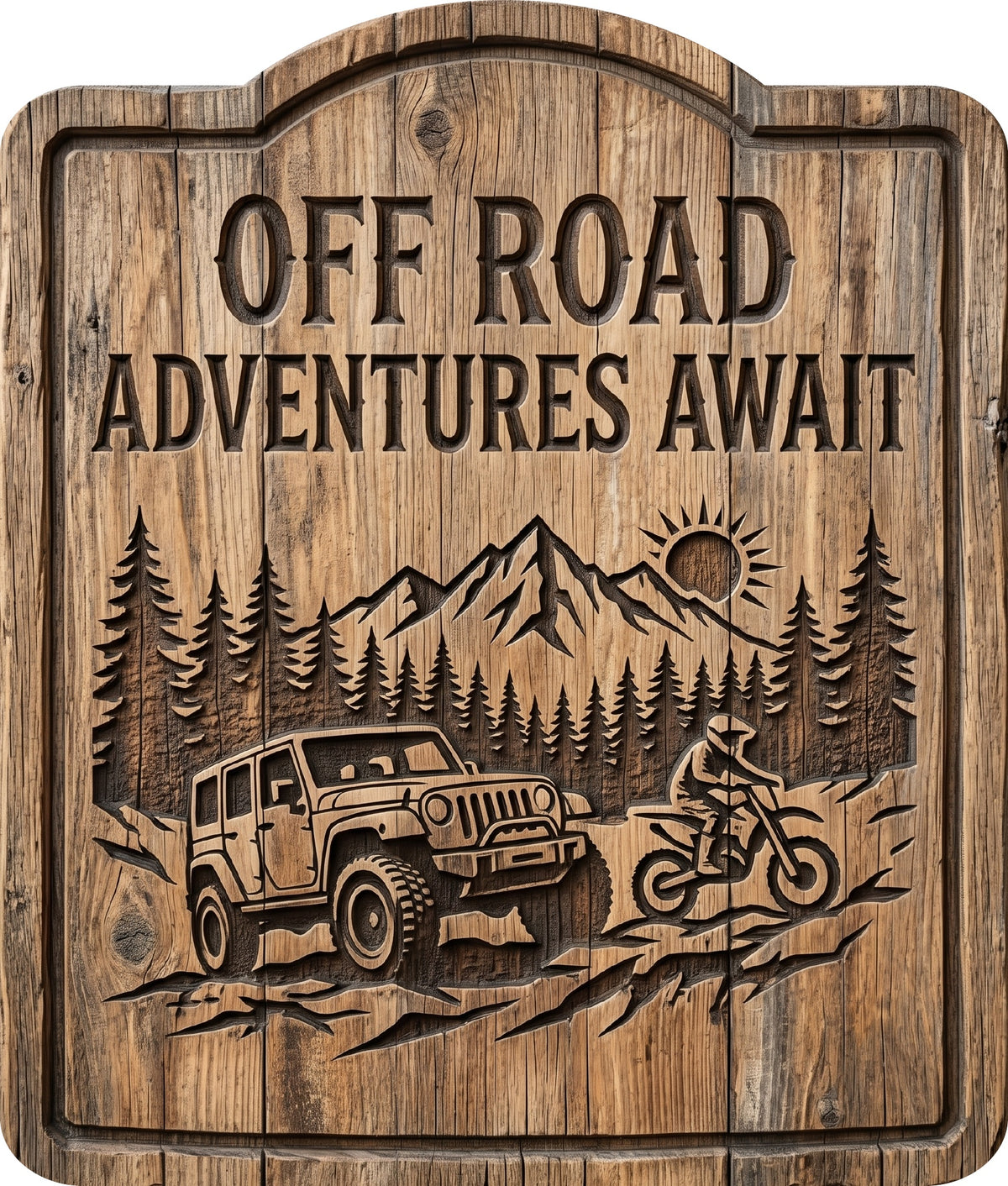 1. Off Road Adventures Await Rustic Sign