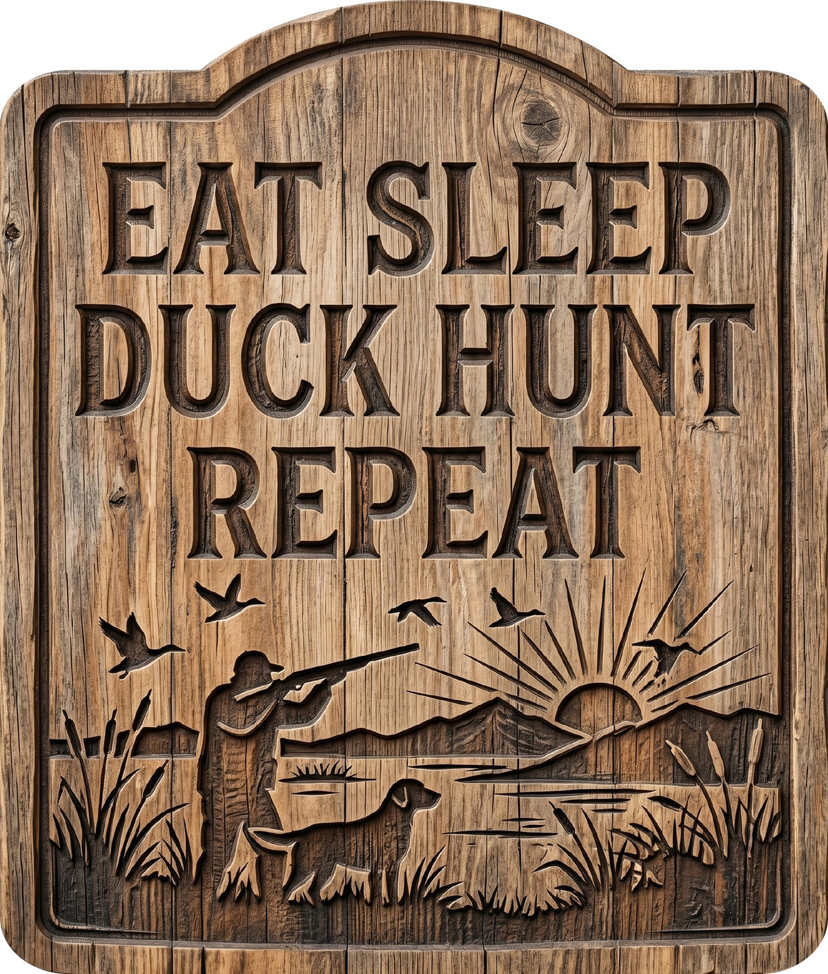 46. Eat Sleep Duck Hunt Repeat Rustic Sign