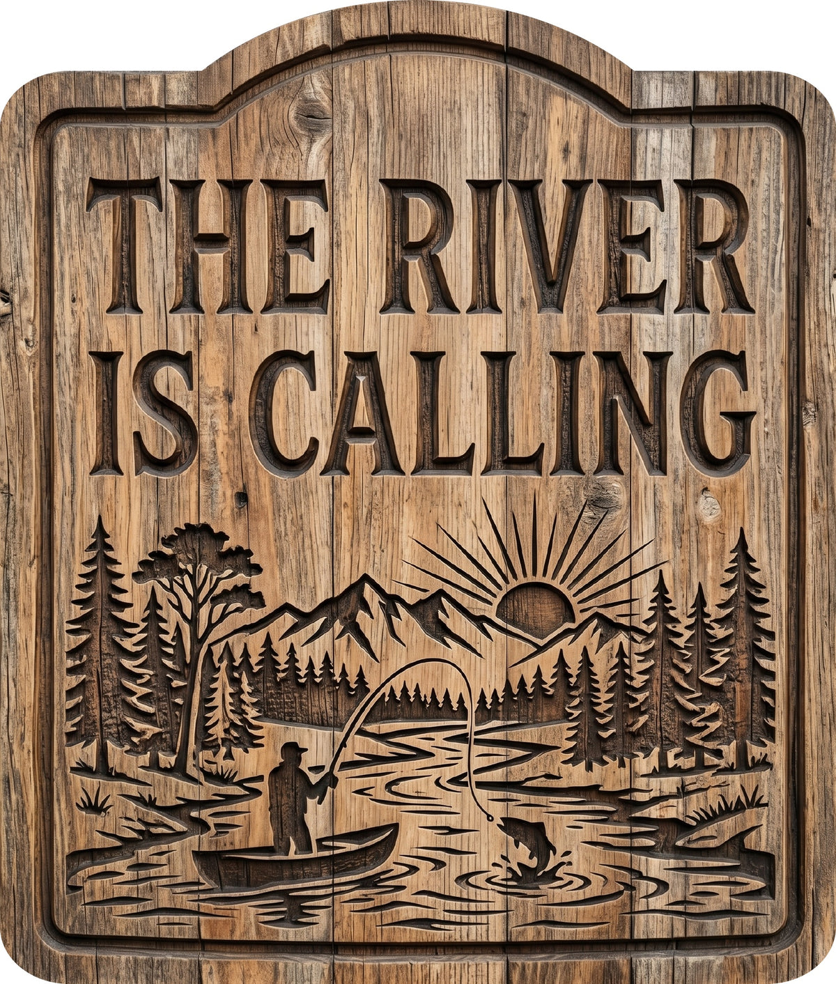 The River Is Calling Rustic Sign 8.5x10