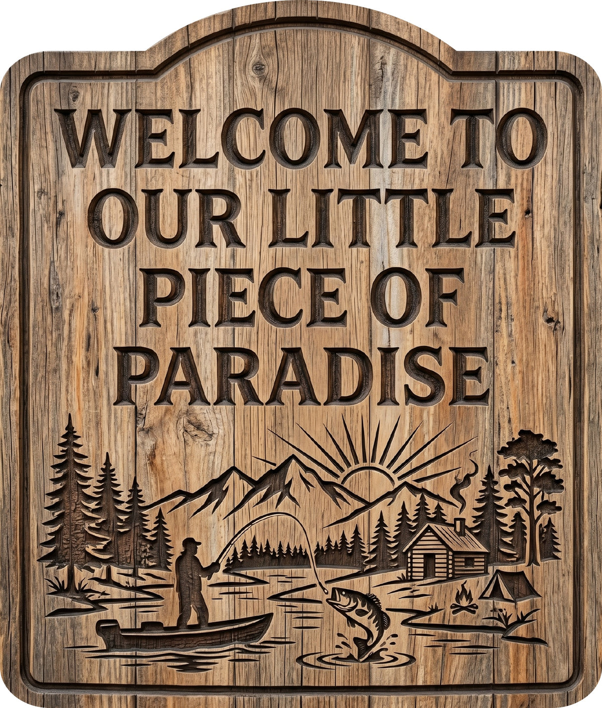Welcome to Our Little Piece of Paradise Rustic Sign