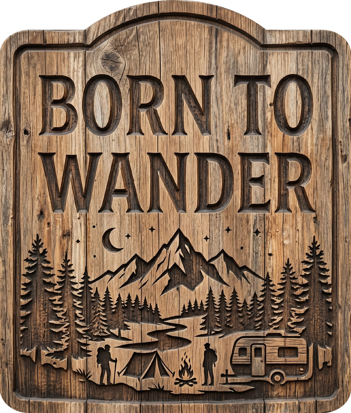 Born to Wander Rustic Sign 8.5x10