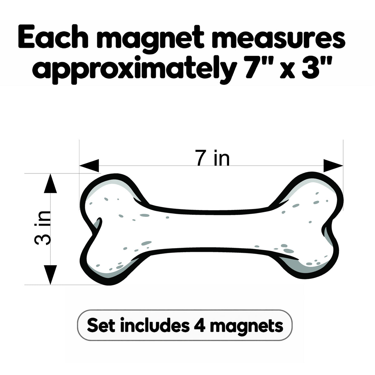 Yellow Labrador Dog Bone Magnet 4 Pack, 7 x 3 Inch Magnets