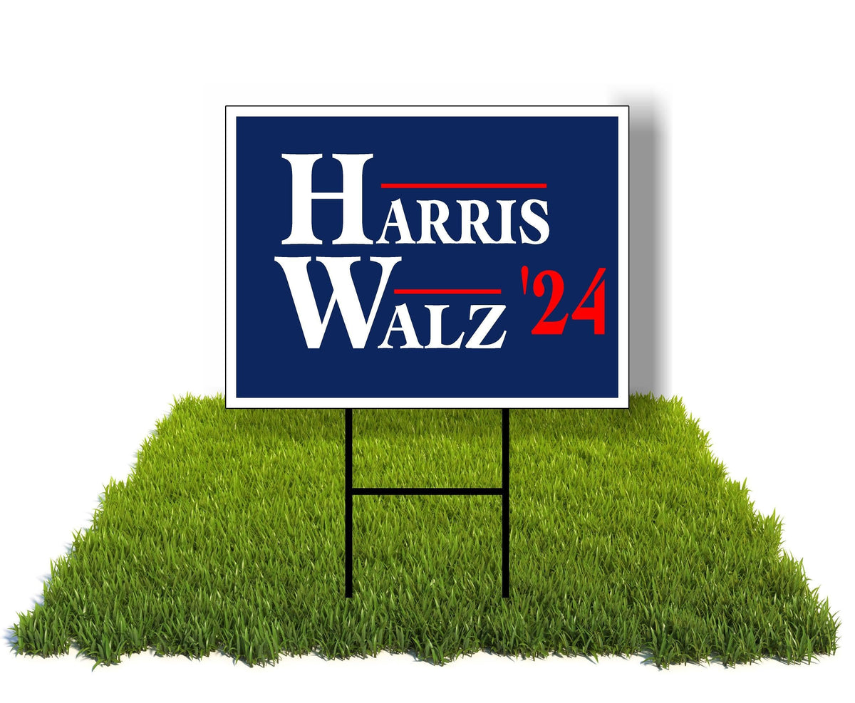 ECO HARRIS WALZ 24 RED LINE Double Sided 12x16 in Yard Road Sign w/Stand