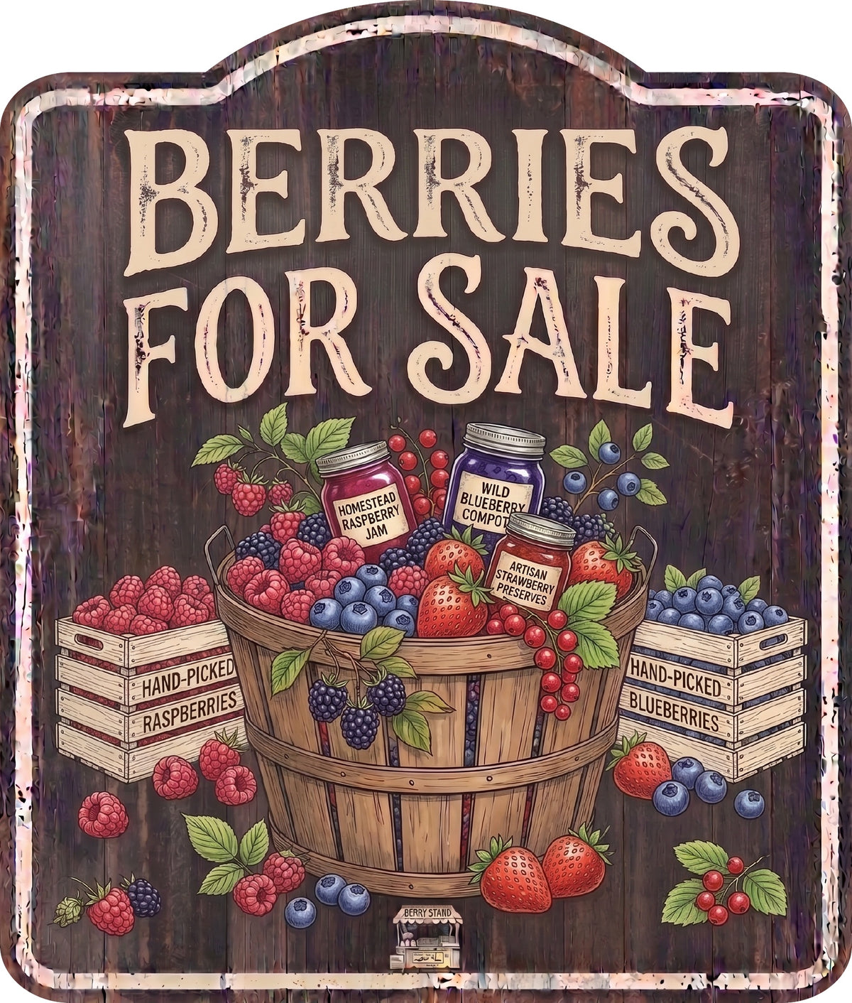 Berries for Sale Rustic Sign