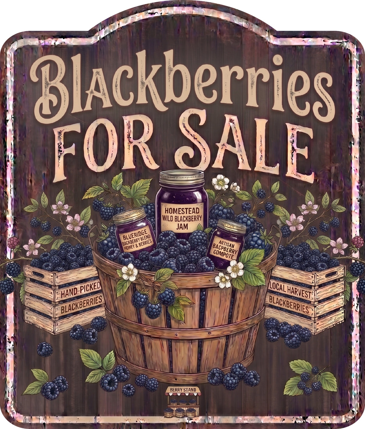 Blackberries for Sale Rustic Sign