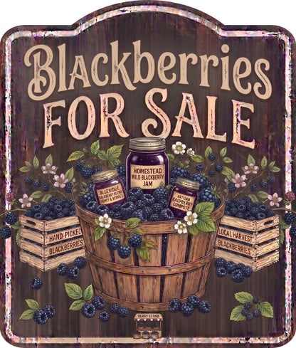 Blackberries for Sale Rustic Sign
