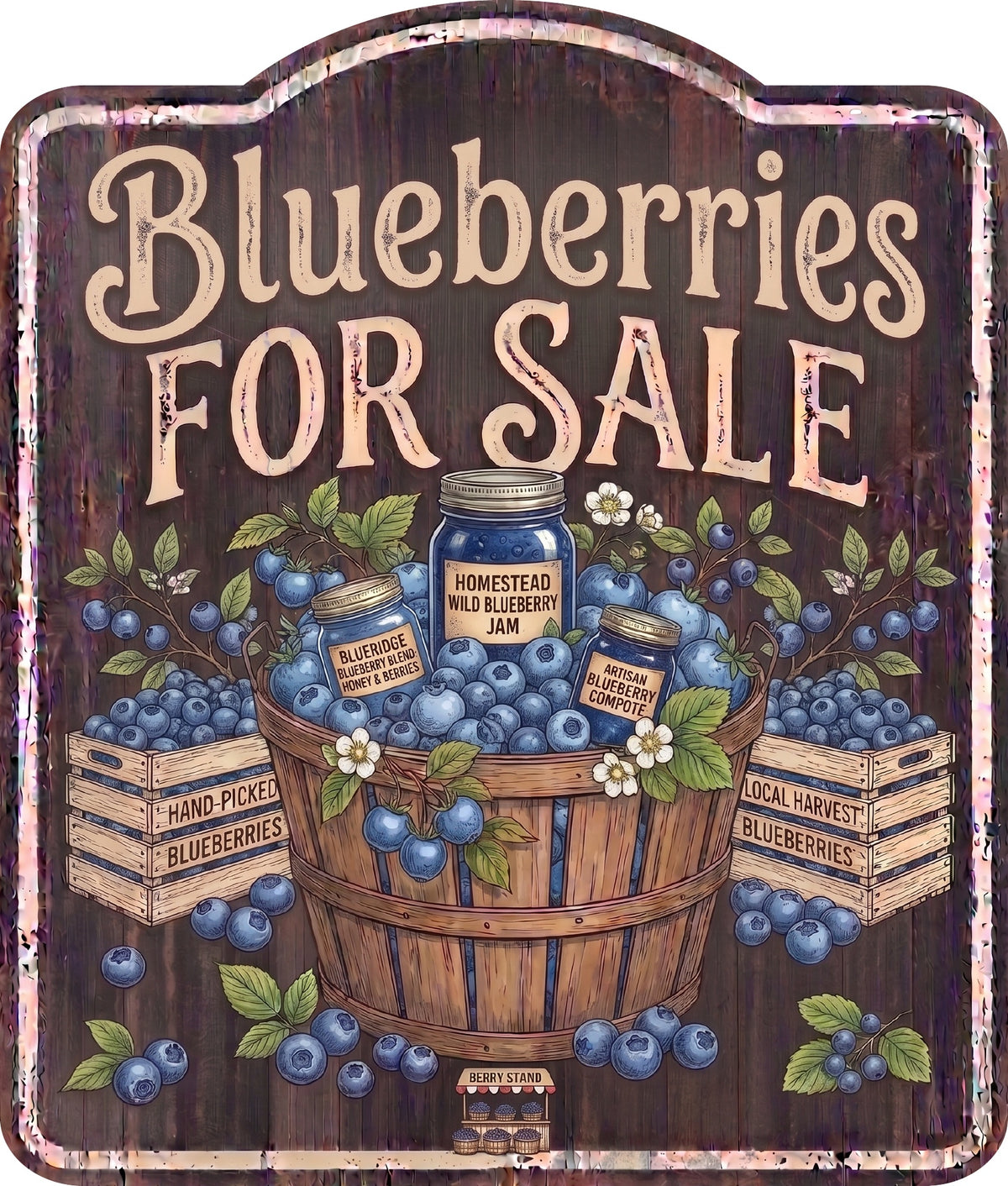 Blueberries for Sale Rustic Sign
