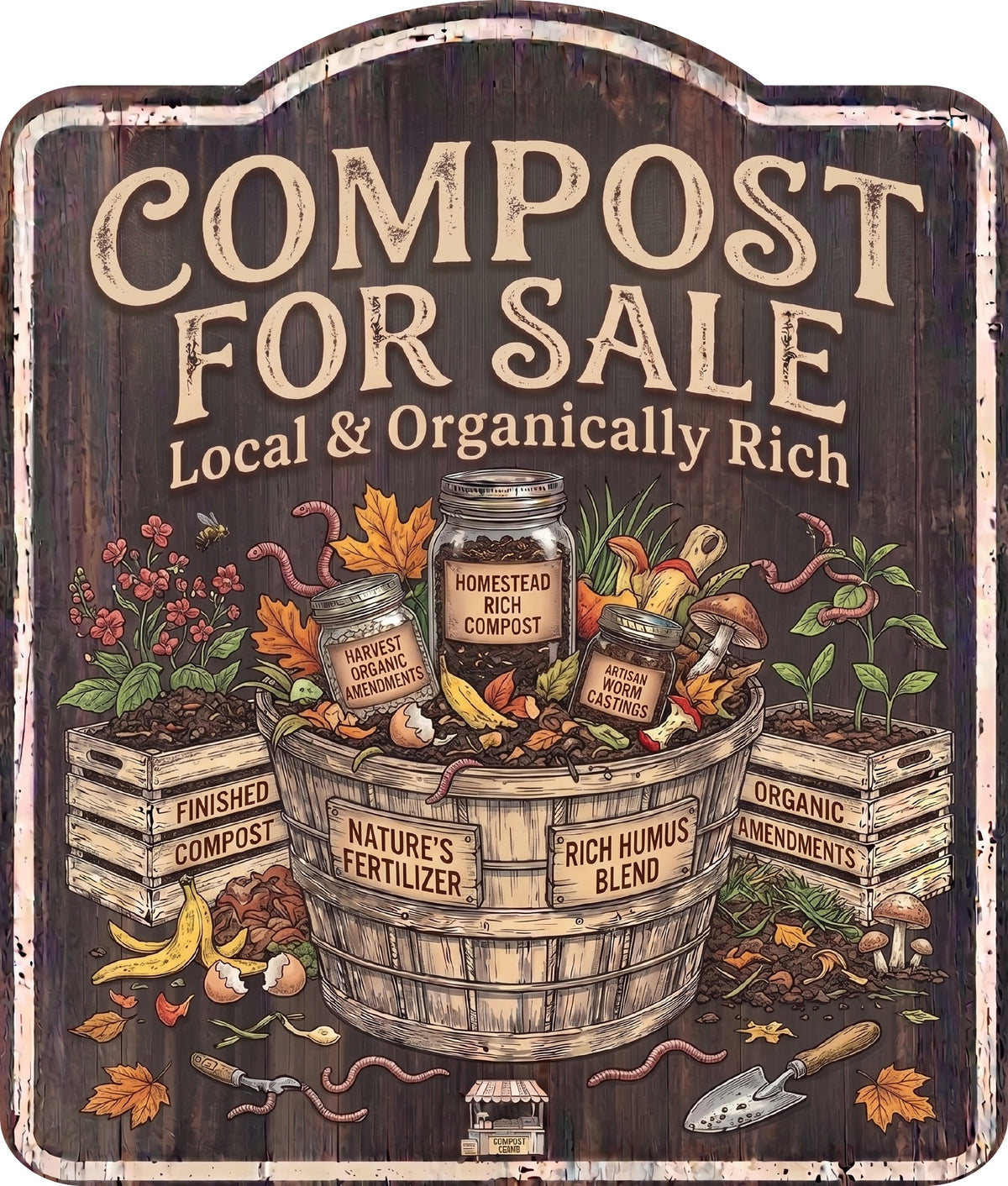 Compost for Sale Rustic Sign