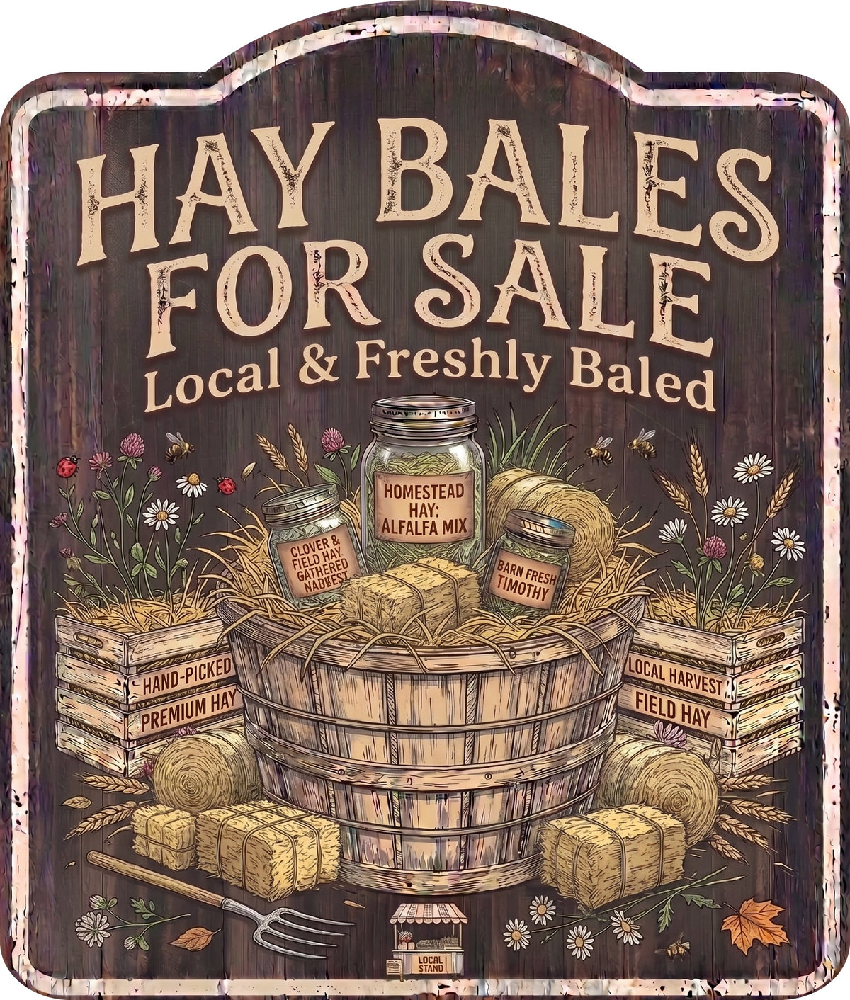 Hay Bales for Sale Rustic Sign