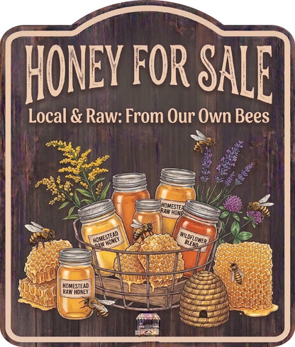 Honey for Sale Rustic Sign