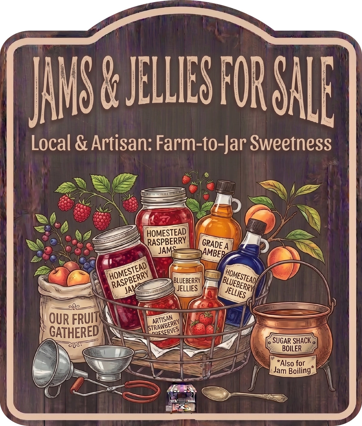 Jams & Jellies for Sale Rustic Sign