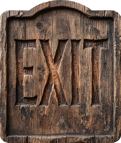 Exit Rustic Sign