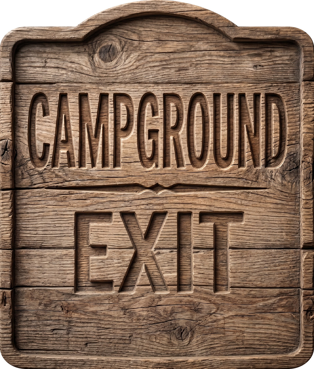 Campground Exit Rustic Sign