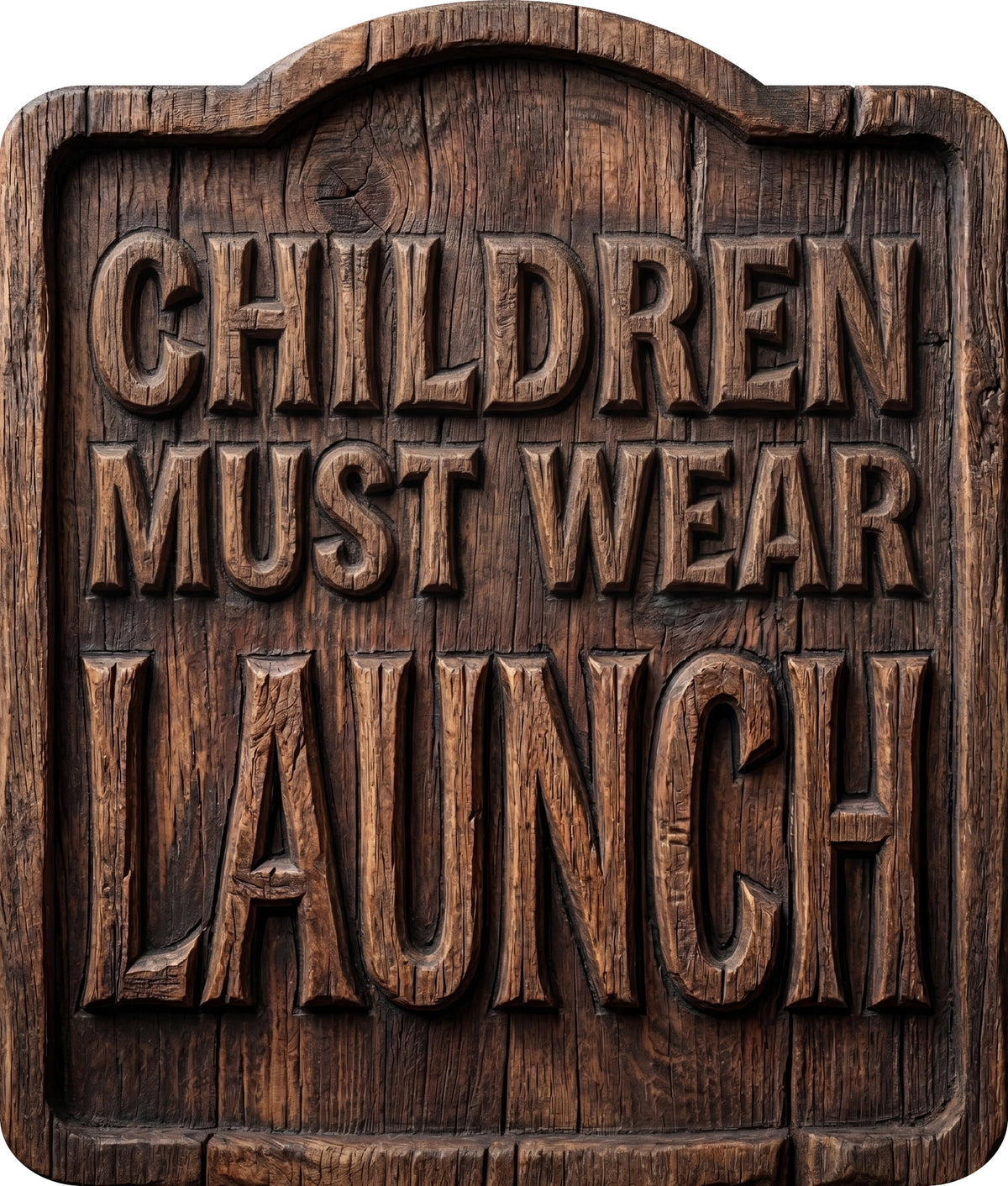Children Must Wear Life Jackets Rustic Sign