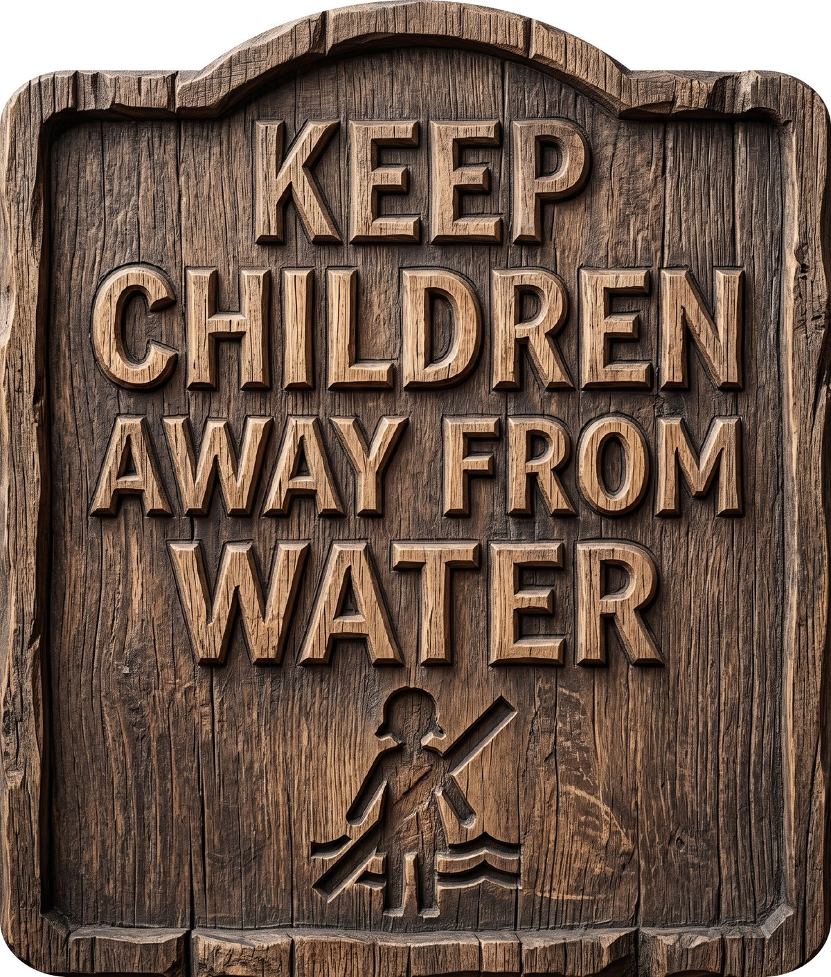 Keep Children Away from Water Rustic Sign