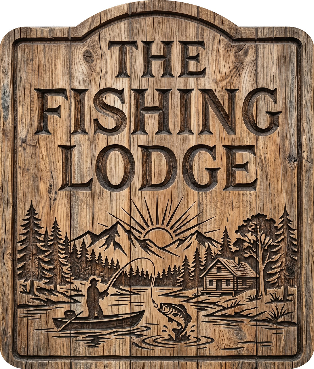 The Fishing Lodge Rustic Sign