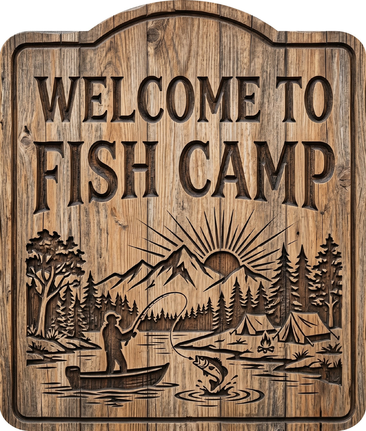 Welcome to Fish Camp Rustic Sign