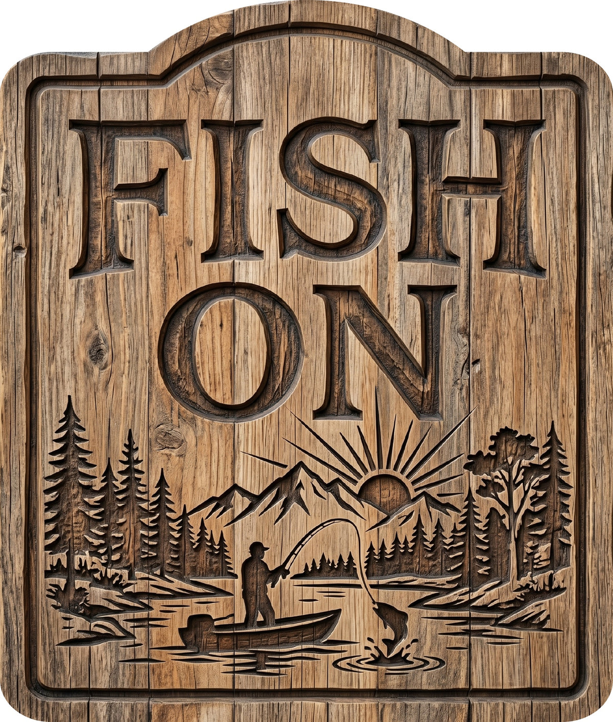 Fish on Rustic Sign