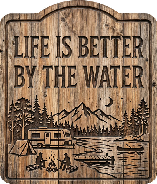 Life Is Better by the Water Rustic Sign 8.5x10