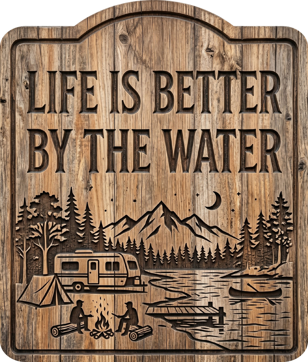 Life Is Better by the Water Rustic Sign 15x18