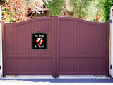 No Dogs In Yard BLACK Aluminum Composite Sign