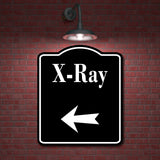 X-Ray Room Left Arrow BLACK Aluminum Composite Sign