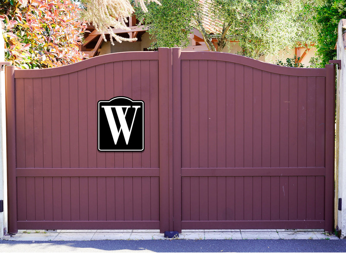 Letter W Bin Aisle Row Marker Label BLACK Aluminum Composite Sign