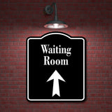 Waiting Room Up Arrow BLACK Aluminum Composite Sign