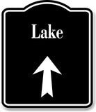Lake Up Arrow BLACK Aluminum Composite Sign
