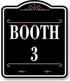 Booth 3 Vintage BLACK Aluminum Composite Sign