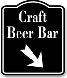 Craft Beer Bar 45 Degree Down Right Arrow BLACK Aluminum Composite Sign