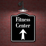 Fitness Center Up Arrow BLACK Aluminum Composite Sign