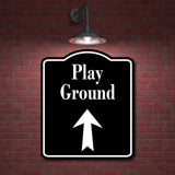 Play Ground Up Arrow BLACK Aluminum Composite Sign
