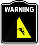 Warning Falling Risk Caution OSHA Danger BLACK Aluminum Composite Sign
