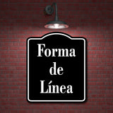 Forma de L nea Spanish Muestra al aire libre  BLACK Aluminum Composite Sign