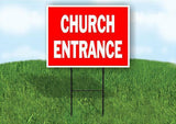 CHURCH ENTRANCE Plastic Yard Sign ROAD SIGN with Stand