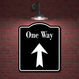 One Way Up Arrow BLACK Aluminum Composite Sign