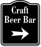 Craft Beer Bar Right Arrow BLACK Aluminum Composite Sign