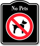 No pets Symbol Prohibition BLACK Aluminum Composite Sign