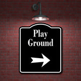 Play Ground Right Arrow BLACK Aluminum Composite Sign