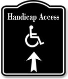 Handicap Access Up Arrow BLACK Aluminum Composite Sign