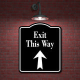 Exit This Way Up Arrow BLACK Aluminum Composite Sign