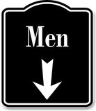 Men Down Arrow BLACK Aluminum Composite Sign