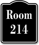 Room 214 Number Building BLACK Aluminum Composite Sign