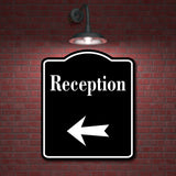 Reception Left Arrow BLACK Aluminum Composite Sign