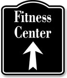 Fitness Center Up Arrow BLACK Aluminum Composite Sign