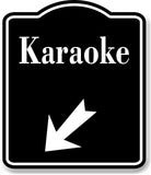 Karaoke 45 Degree Down Left Arrow BLACK Aluminum Composite Sign