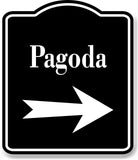 Pagoda Right Arrow BLACK Aluminum Composite Sign