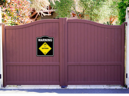 Warning_Oxygen_2_Safty_OSHA_Danger_BLACK Aluminum Composite Sign